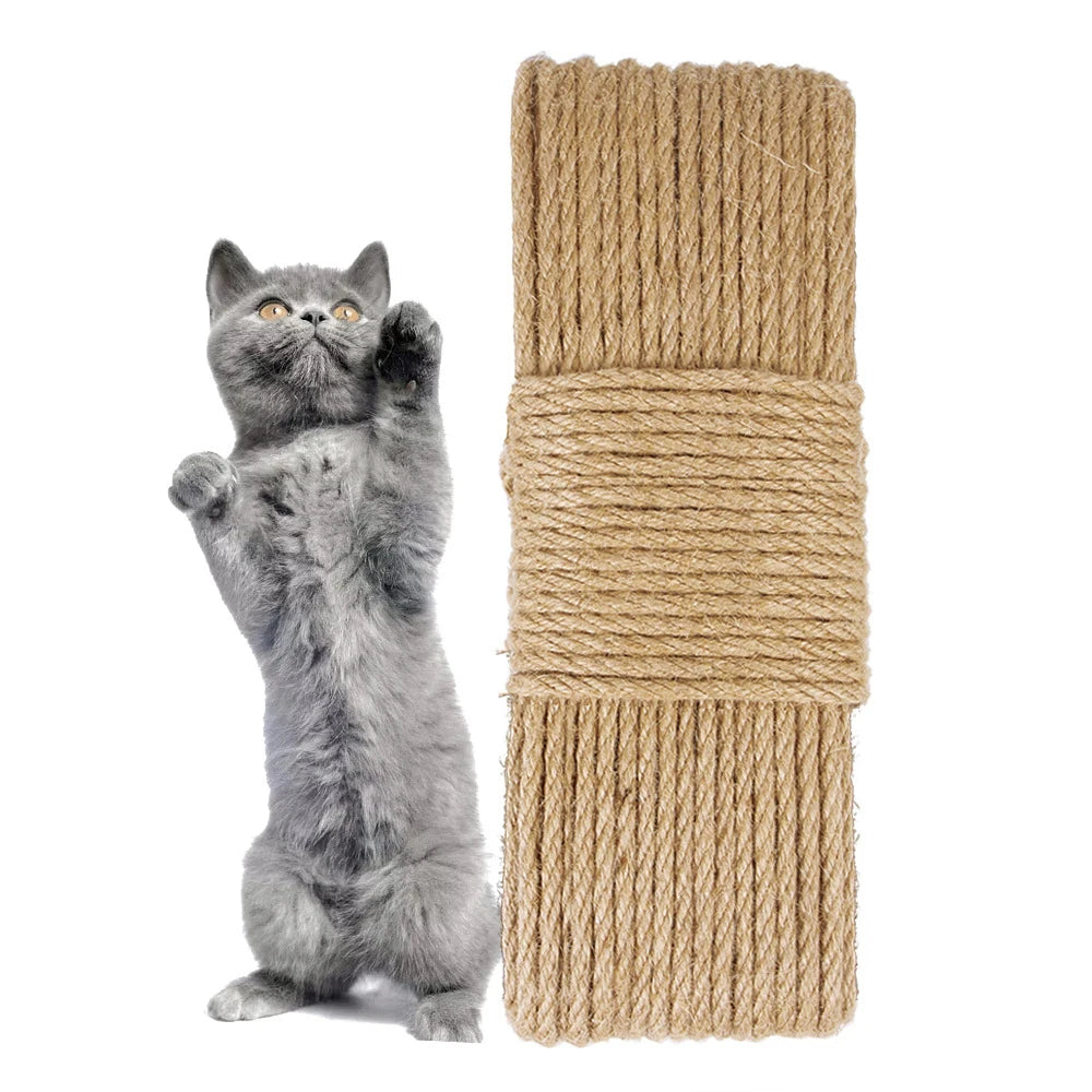 Natural Jute/Sisal Cat Scratching Rope 6 mm x 1000 cm (0.23 in x 393.7 in) – DIY Cat Scratcher Wrap, Furniture Protector & Toy Material