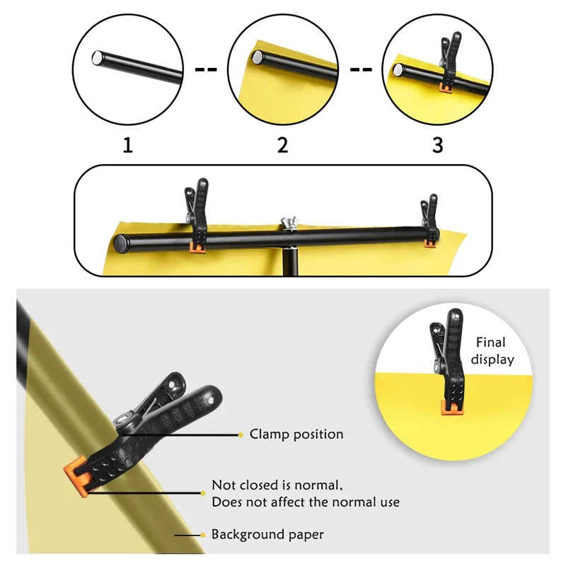 T-Shape Backdrop Stand Kit with 63 x 79 in (1.6 x 2.0 m) Green Screen Background Cloth – Adjustable Aluminum Photo Studio Frame