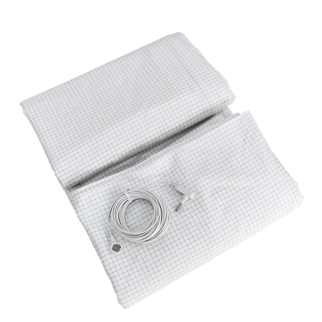 Earthing Grounding Flat Sheet – 10% Silver Fiber Conductive Antistatic Cotton Blend with Grounding Cord
