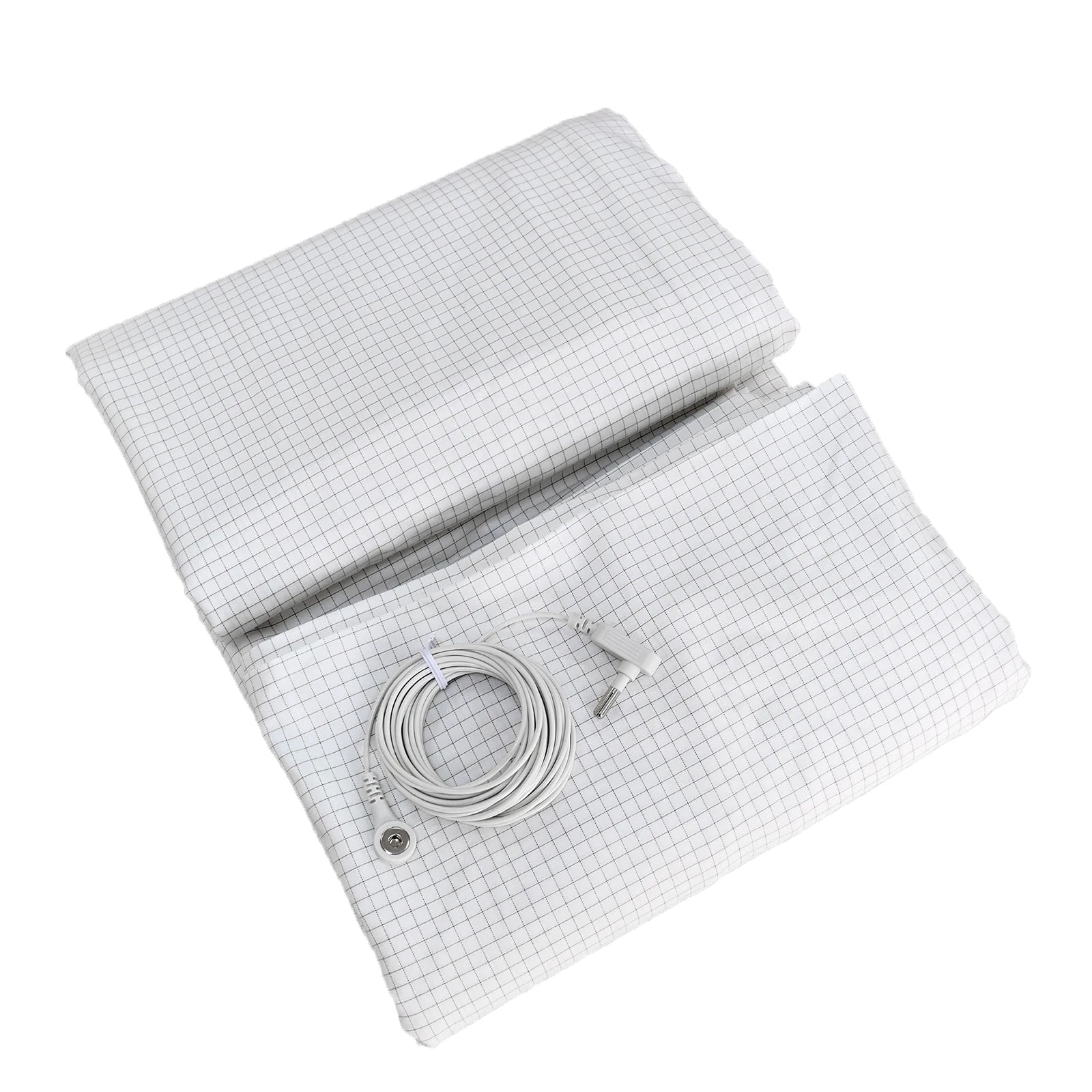 Earthing Grounding Flat Sheet – 10% Silver Fiber Conductive Antistatic Cotton Blend with Grounding Cord