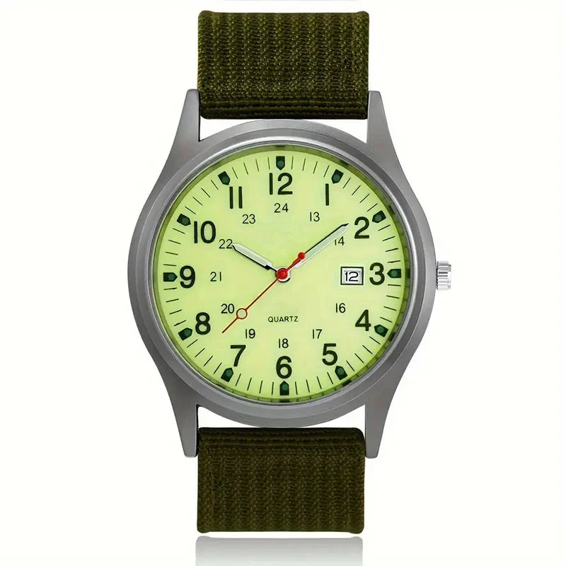 Men's Large Dial Quartz Watch 38mm (1.5 in) - Luminous Hands, Alloy Case & Bracelet, Fashion Casual
