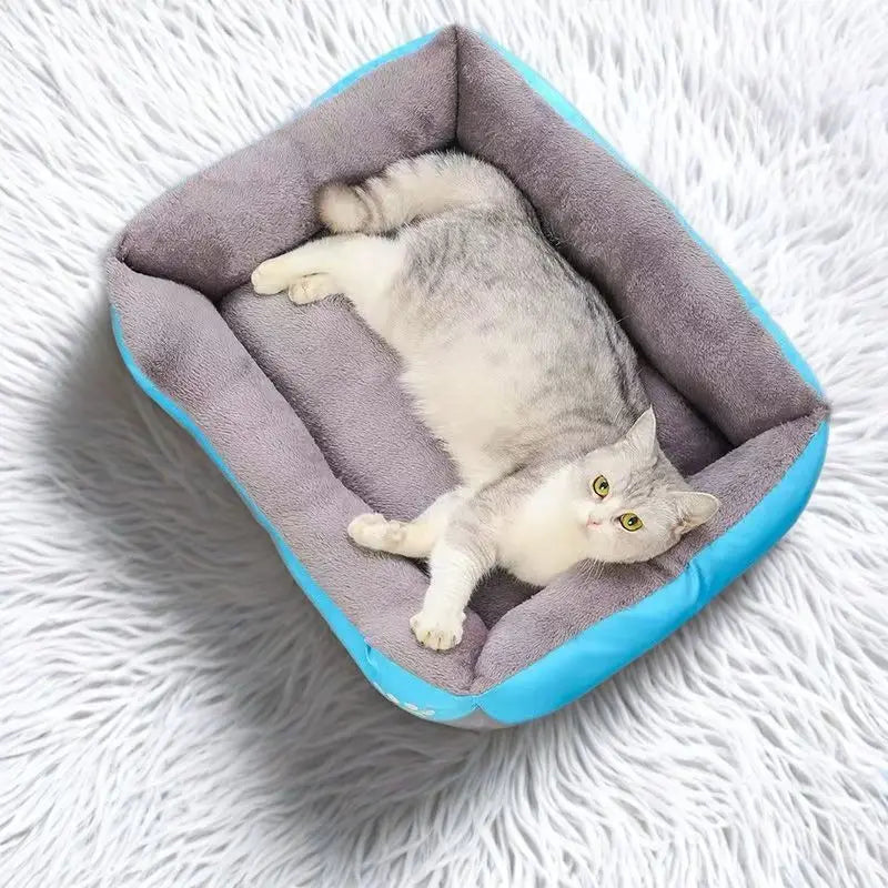Large Plush Pet House Bed — Deep Sleeping Calming Dog & Cat Cushion for Puppies and Small Breeds (Chihuahua)