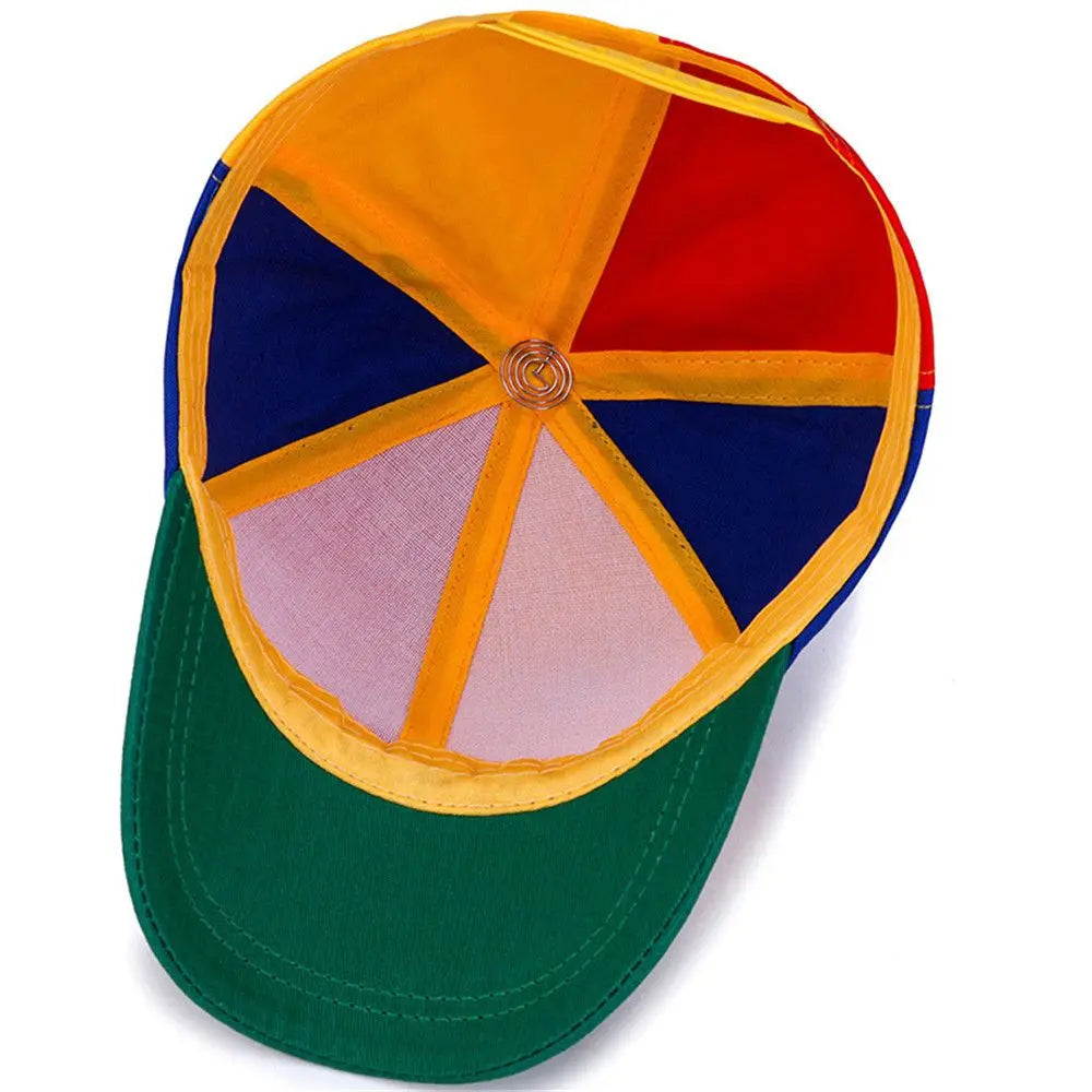 Helicopter Propeller Snapback Hat - Rainbow Windmill Baseball Cap, Adjustable Novelty Dad Hat for Kids & Adults