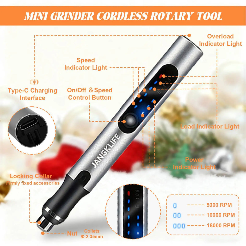 USB Cordless Rotary Tool Kit – Mini Wireless Rotary Drill for Woodworking, Engraving, Jewelry, Metal & Glass DIY