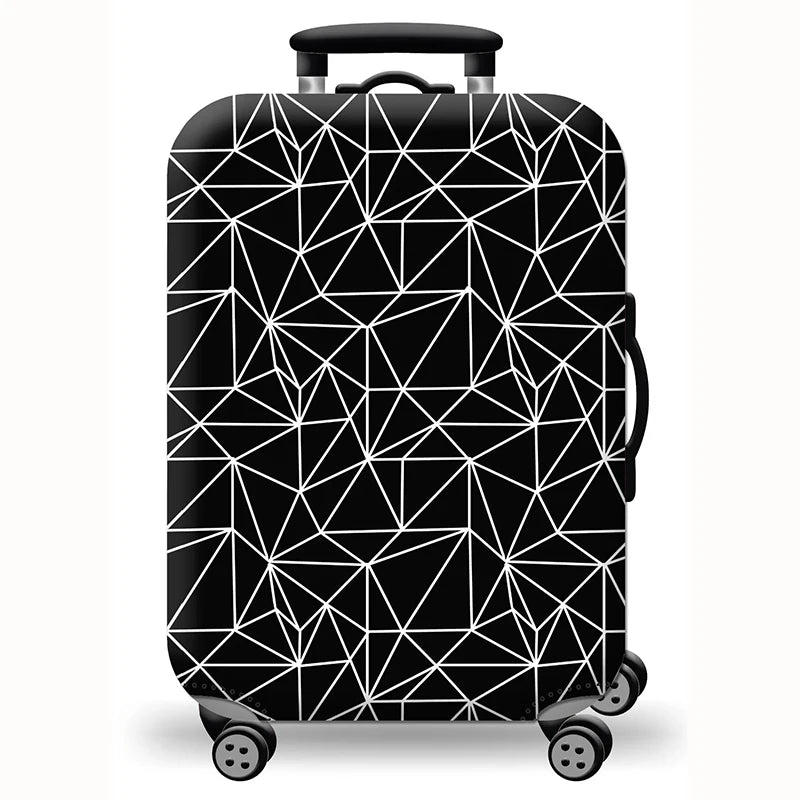 Elastic Stretch Printed Luggage Cover with Zipper & Buckle – Fits 18–32 Inch (46–81 cm) Suitcases – Durable Travel Trolley Protector