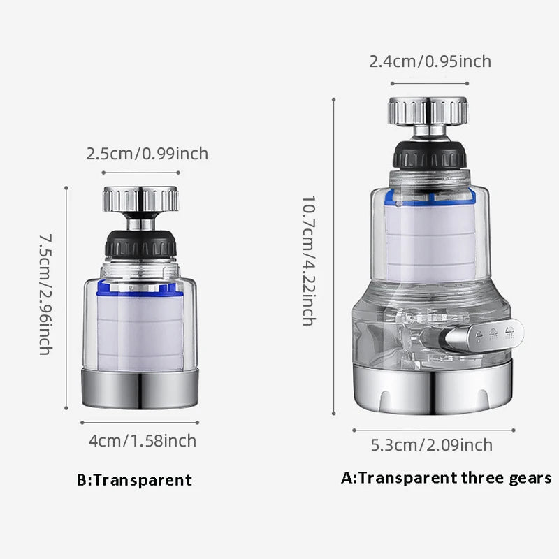 360° Rotating Faucet Water Filter Universal for Kitchen and Bathroom High-Density PP Cotton
