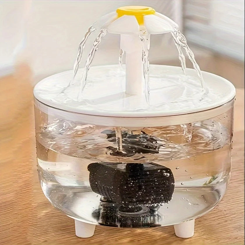 USB Silent 1L (34 fl oz) Pet Water Fountain – Automatic Filtered Drinking Dispenser for Cats & Small Dogs