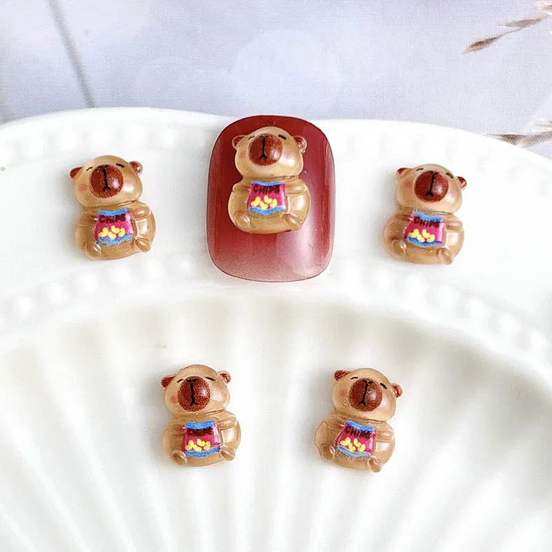 50pcs Cute Resin Capybara Nail Charms for Nail Art view 8