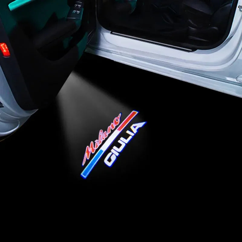 2-Pack LED Car Door Logo Projector Lights Fits Giulia Giulietta Mito Stelvio Brera 147 156 159