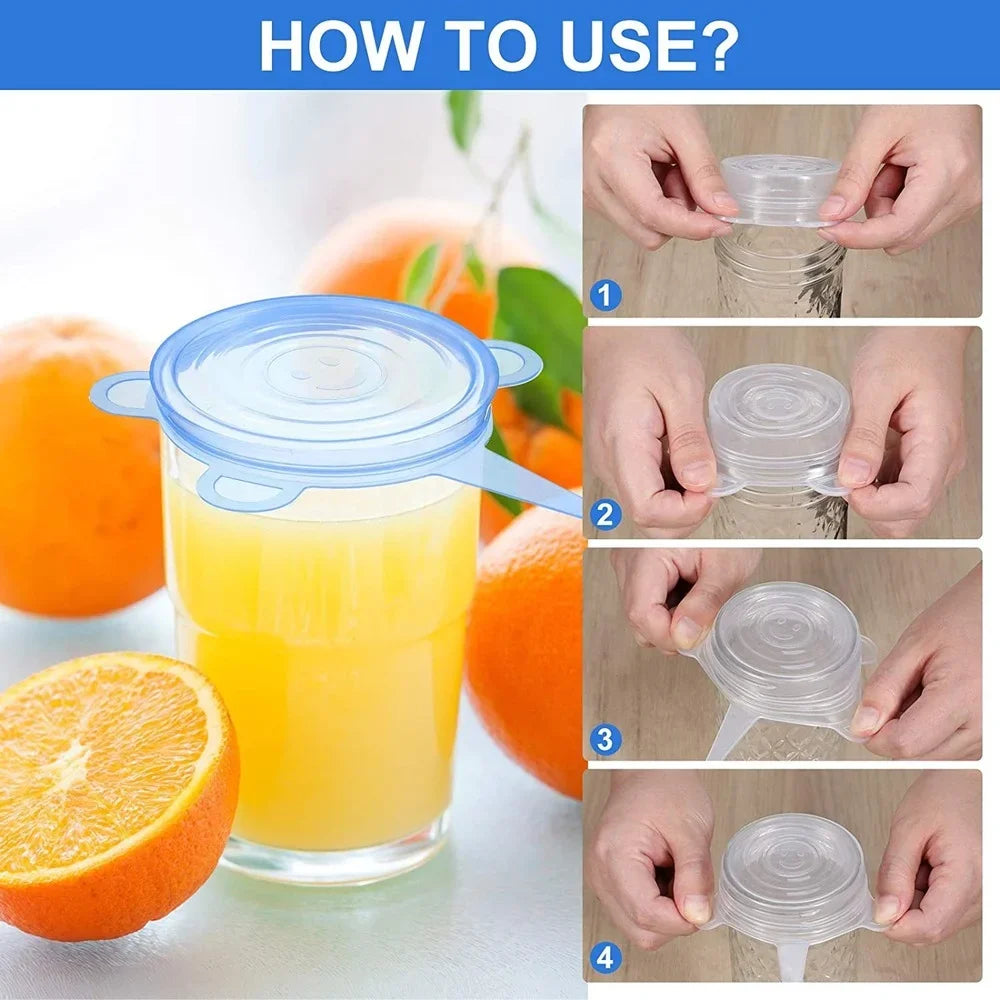 12-Pack Small Silicone Stretch Lids 2.5–3.5 in (6.5–9 cm) BPA-Free Reusable Seal Covers for Mason Jars, Cans & Mugs