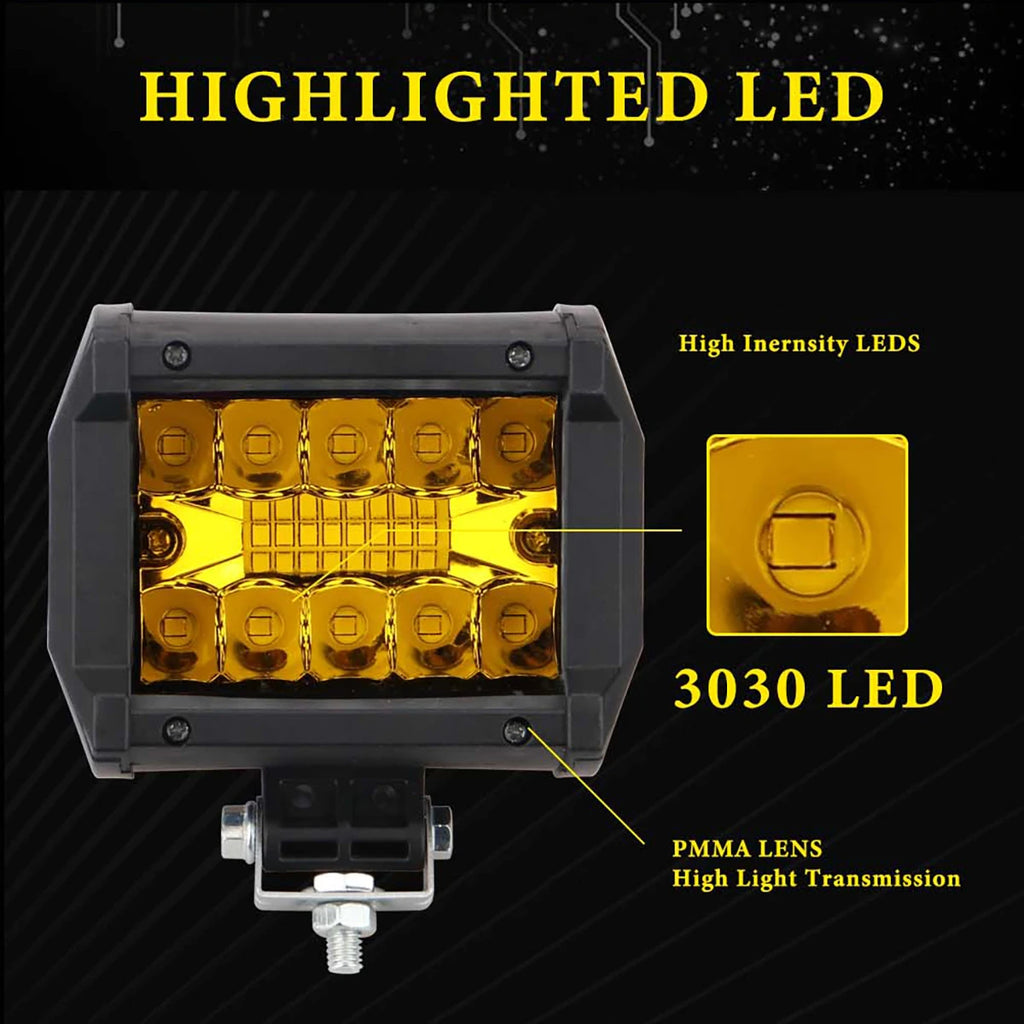 60W 12V LED Work Light 20-SMD Combo Beam Fog Spotlight IP67 for Truck UTV SUV ATV Boat Off-Road