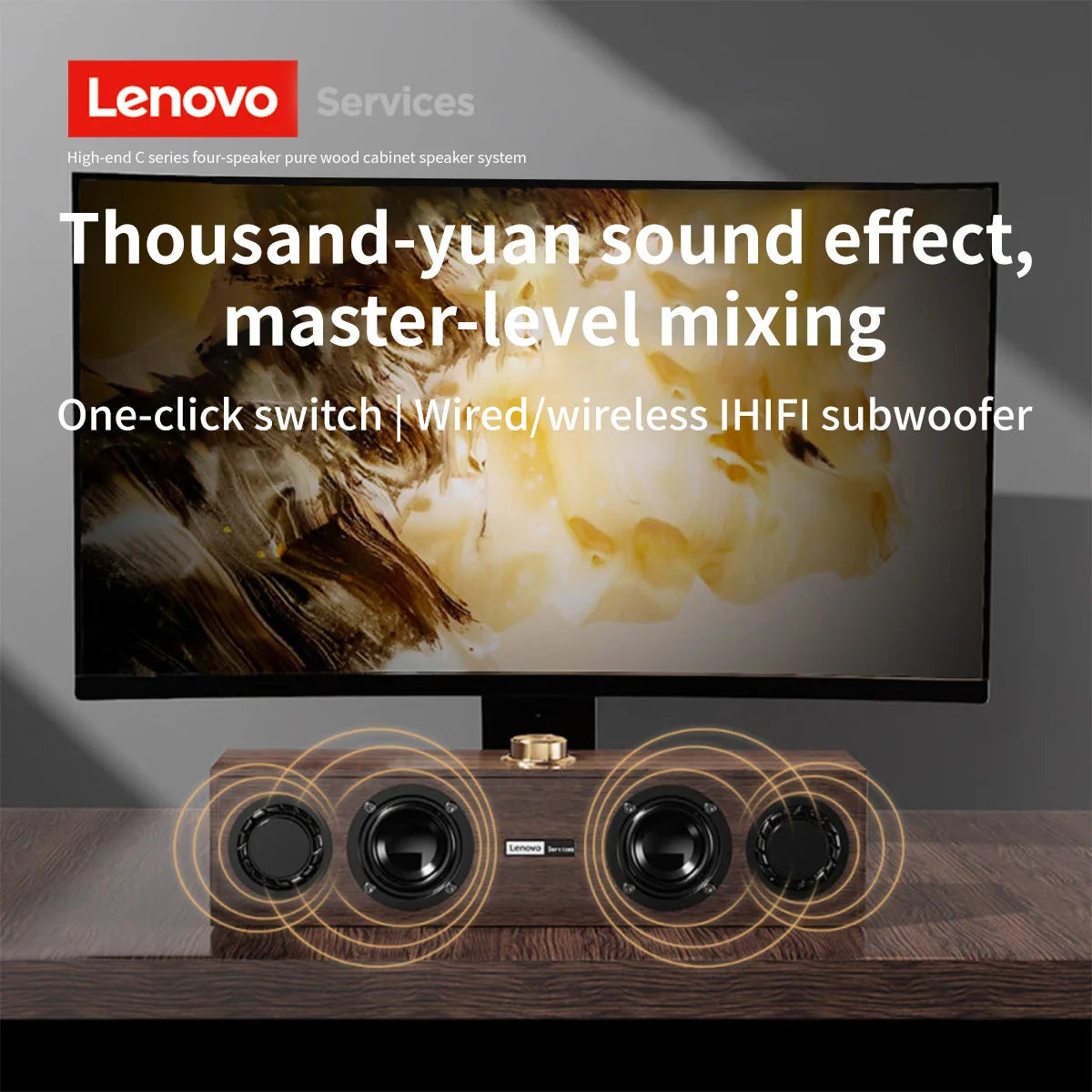 Multimedia Bluetooth Speaker Dual-Mode Wired & Wireless Retro Subwoofer for TV, PC & Mobile (USB Powered)