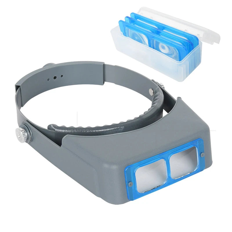 4-Lens Headband Magnifier Optivisor 1.5x 2x 2.5x 3.5x for Watch Repair, Jewelry Making, Welding