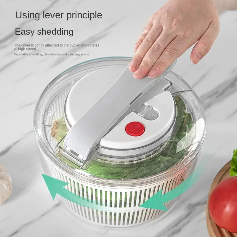 Press-Spin Salad Spinner & Vegetable Dryer - Salad Washer and Dehydrator (21 x 16 x 15 cm / 8.3 x 6.3 x 5.9 in)