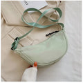 Casual Half Moon Crossbody Shoulder Bag - PU Leather Satchel Messenger, 33 x 17 x 9 cm (13 x 6.7 x 3.5 in) - Unisex Everyday Sling