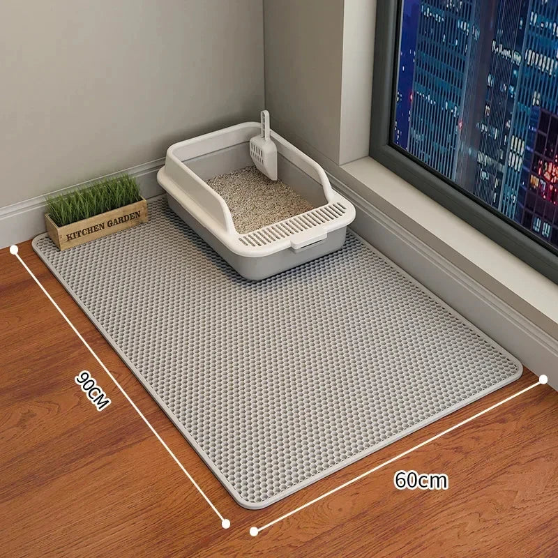 Double-Layer Waterproof Cat Litter Mat 90 x 60 cm (35.4 x 23.6 in) - Non-Slip Washable EVA Pet Pad