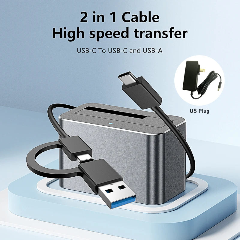 2.5/3.5-Inch SAS/SATA HDD Enclosure to USB 3.0 Docking Station, Aluminum HDD Caddy — Supports up to 18TB