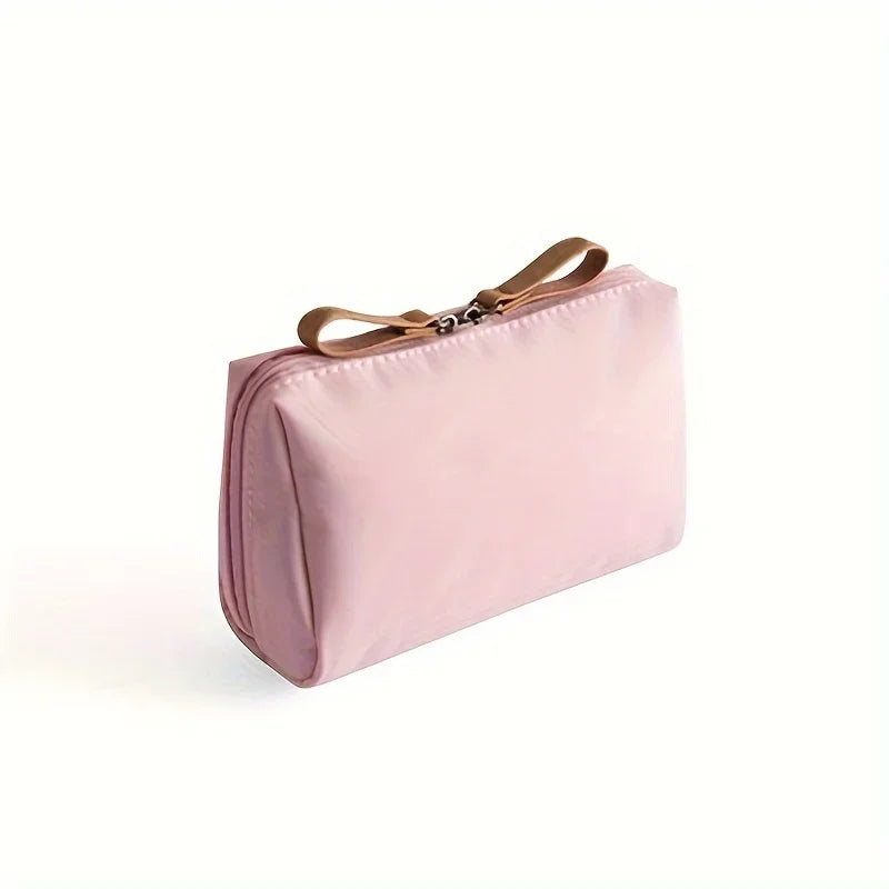 Small Solid Color Portable Makeup Bag - Waterproof Travel Cosmetic Pouch Organizer