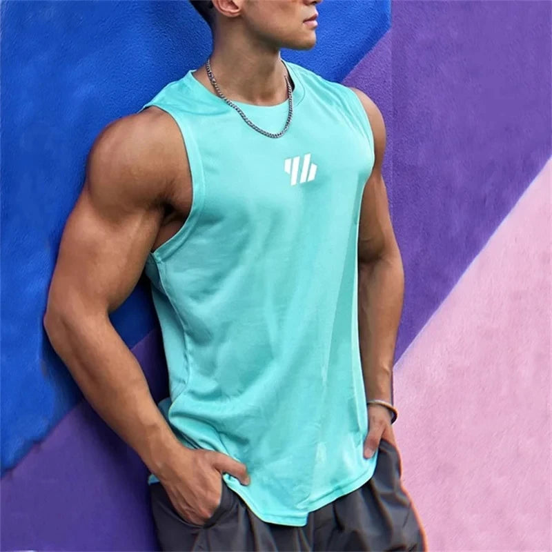 Men's Mesh Gym Tank Top – Breathable Sleeveless Running & Fitness Workout Vest