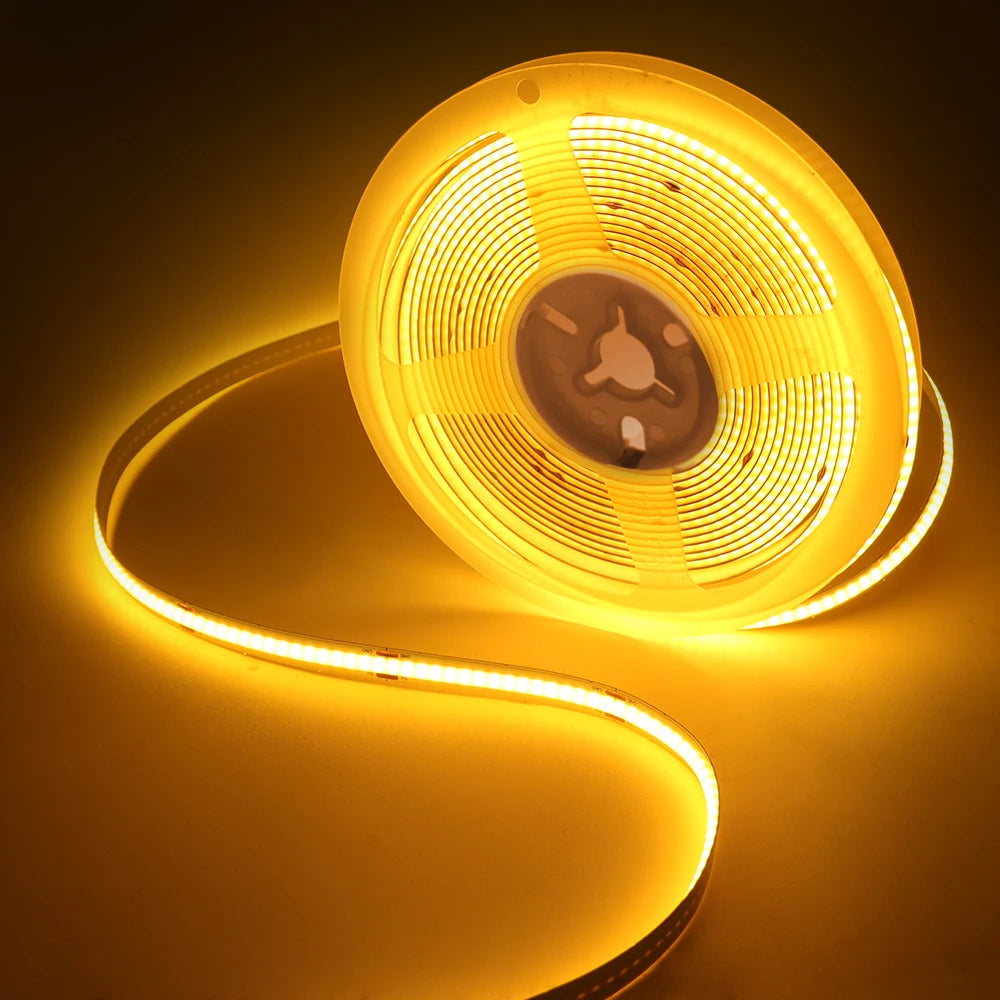 5V COB LED Strip Light with Motion Sensor – USB or 4×AAA Battery Powered, 320 LEDs/m, Cuttable, 0.5–5m (Warm to Cool White + RGB)