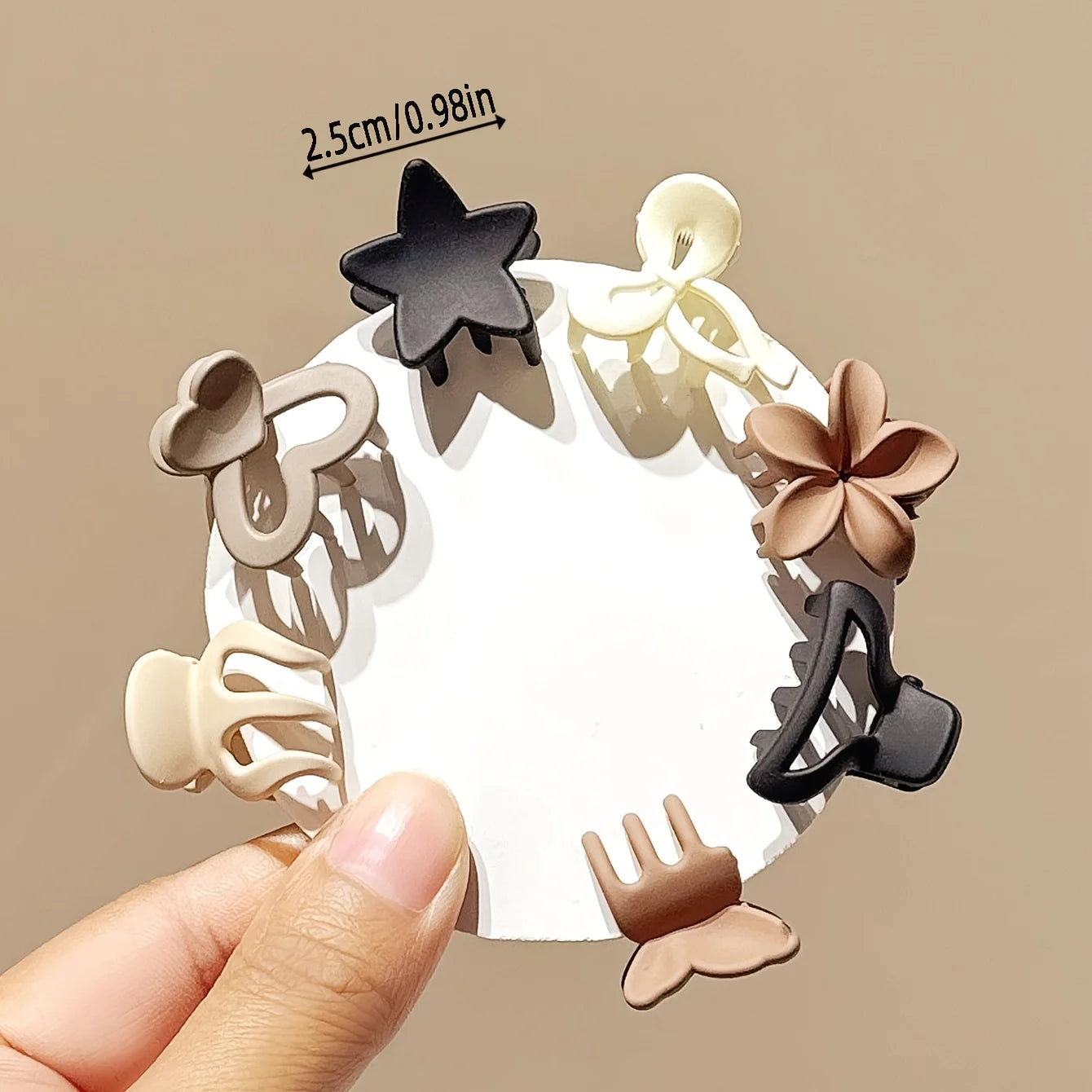 Mini Hair Claw Clips for Girls — Beige 5/10/20/30-Pack, Small 0.97in (2.5cm)