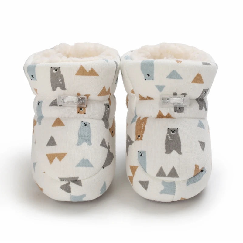 Winter Baby Boots Cartoon Soft-Sole Anti-Slip Warm Toddler Walking Booties for Boys & Girls