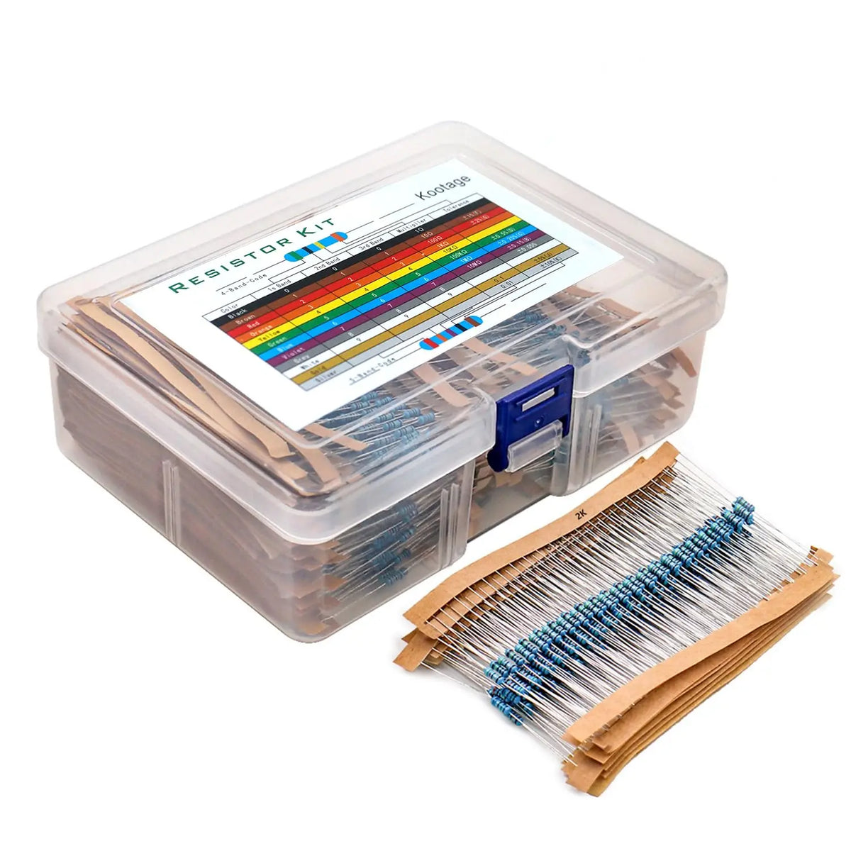1/4W Metal Film Resistor Kit 1% Tolerance — 300/600-Piece (30 Values) 0Ω–10MΩ for Arduino DIY Electronics