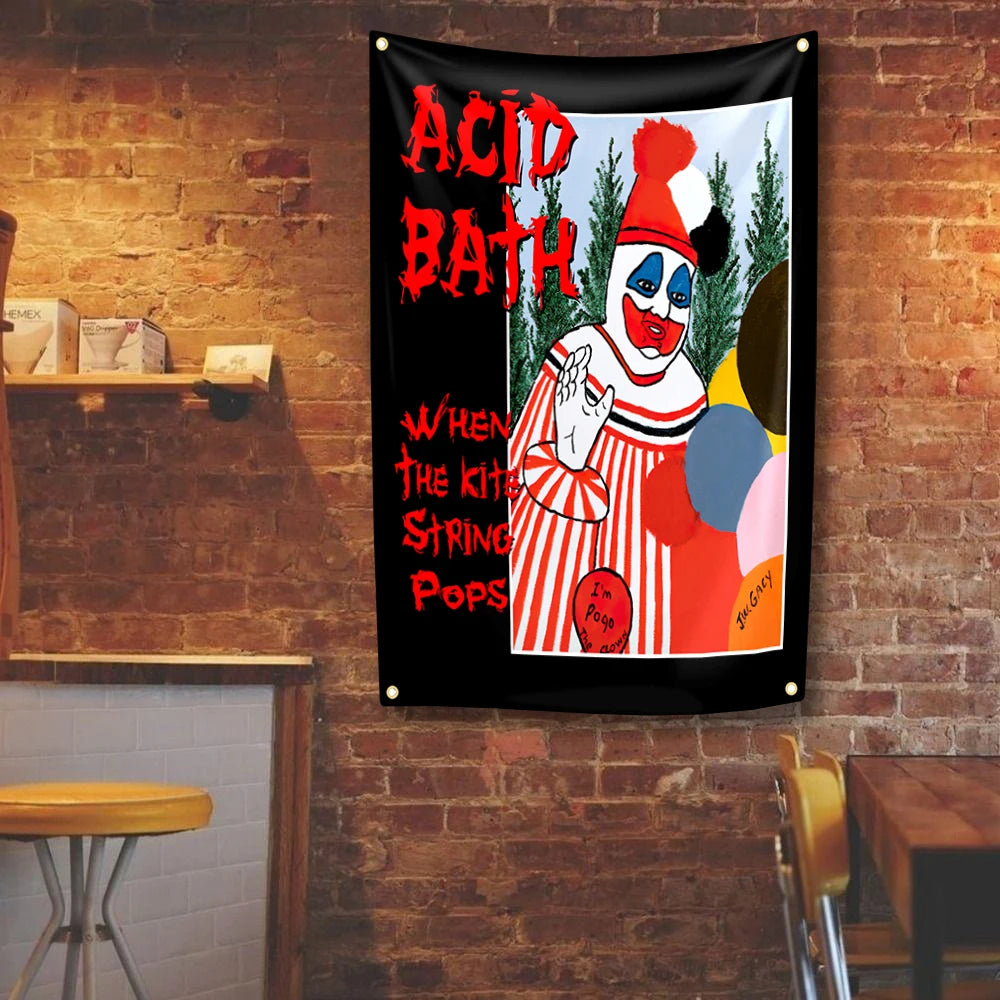 Acid Wash Polyester Tapestry with 4 Grommets - Colorful Tie-Dye Wall Hanging, Concert Banner & Table Cover