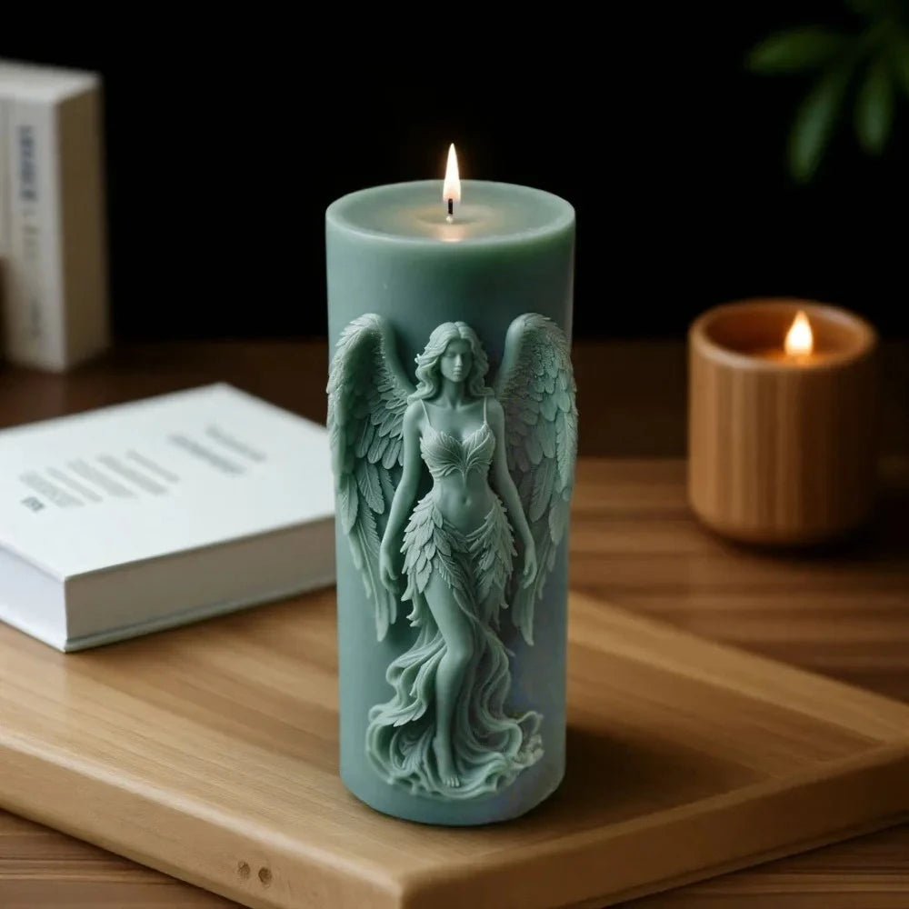 Angel Wings Silicone Candle Mold – Goddess Angel Sculpture Mold for DIY Scented Candles, Resin & Plaster