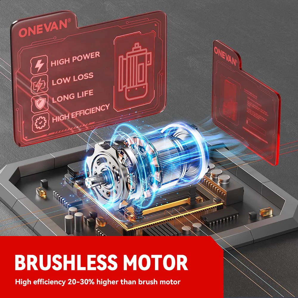 Brushless Cordless Impact Wrench 2800W 2800N·m - 1/2-inch (12.7 mm) Square Drive, Compatible with 18V Batteries