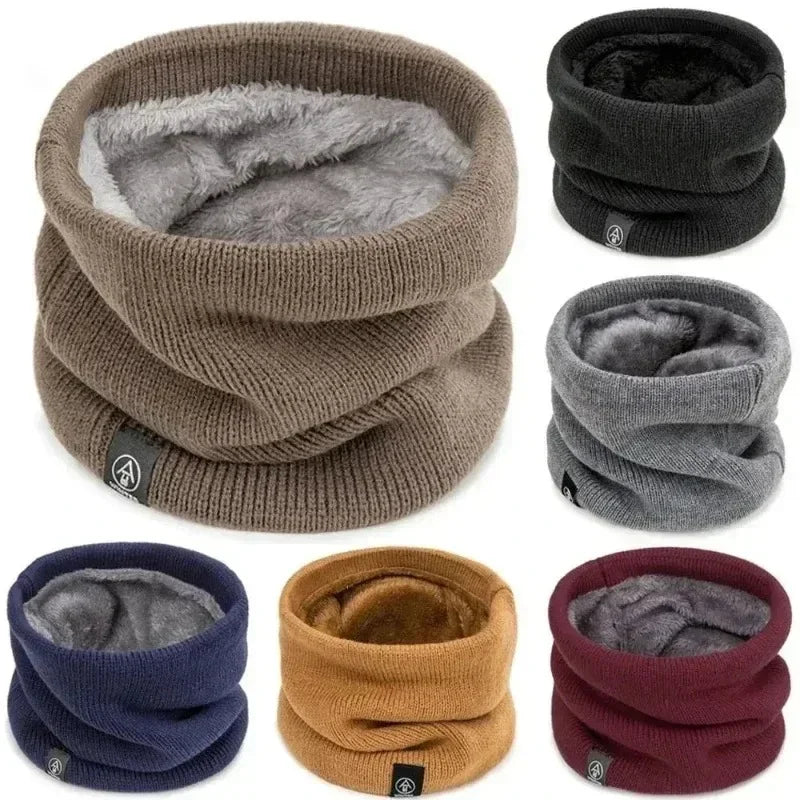 Knitted Neck Warmer Unisex Winter Neck Gaiter Thick Fleece Face Cover for Skiing Running Hiking
