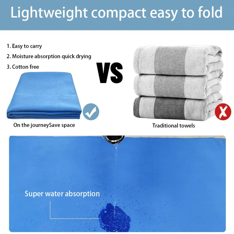 Microfiber Quick-Dry Sports Towel 80 x 160 cm (31.5 x 63 in) – Super Absorbent Gym, Yoga, Beach & Camping Towel