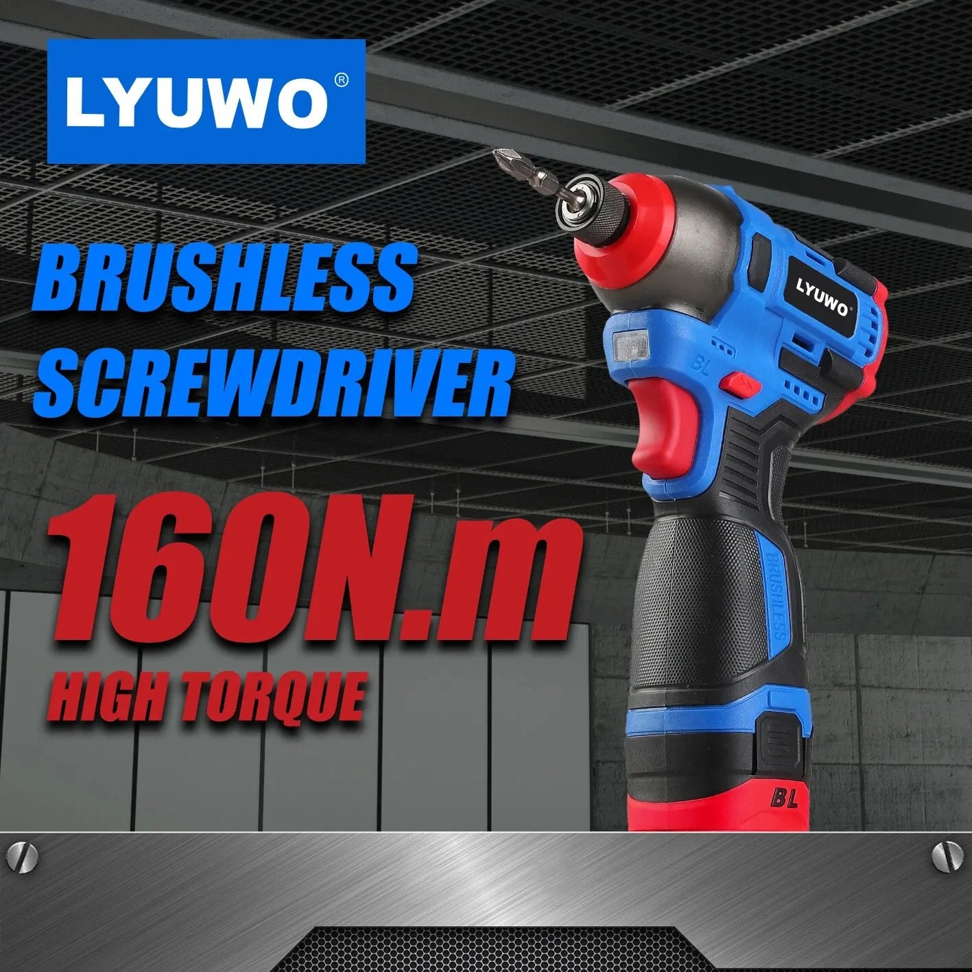 Brushless 16.8V Cordless Electric Screwdriver Drill — 160 N·m Torque Impact Multi-Function Power Tool