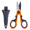 Fishing Line Scissors 140mm (5.5in) Stainless Steel Tungsten Carbide Cutter Non-Slip Rubber Handle with Protective Sheath