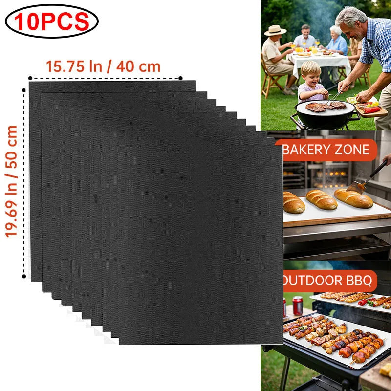 Reusable Non-Stick PTFE Grill & Oven Liner Mat — Heat-Resistant Baking & BBQ Mat