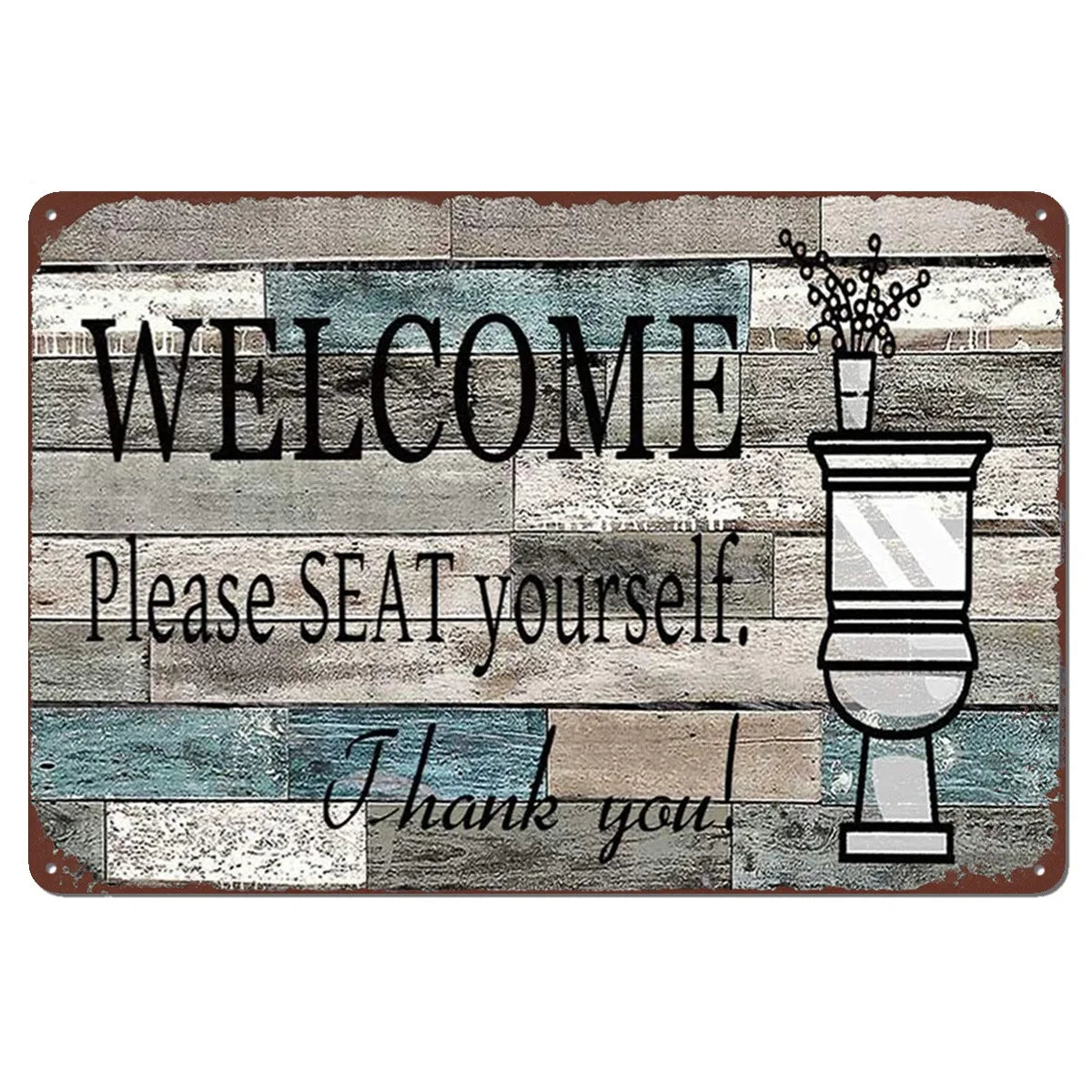 Funny Restroom Metal Tin Sign - Sarcastic Bathroom Wall Decor (12x8 in / 30x20 cm, 16x12 in / 40x30 cm)