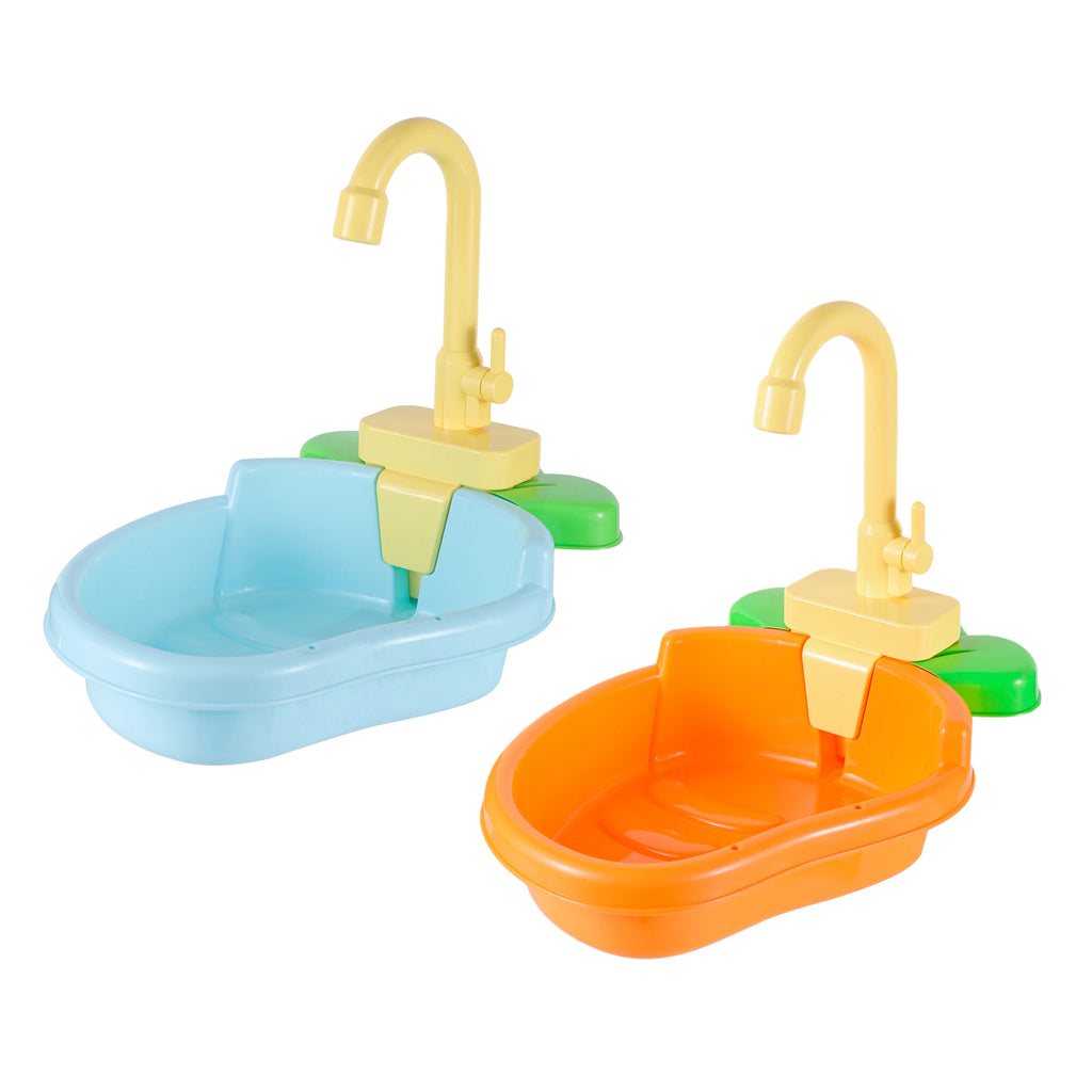 Automatic Bird Bath with Shower Faucet – Battery-Powered Parrot & Small Pet Bathtub, 13.4 x 9.1 x 10.6 in (34 x 23 x 27 cm)