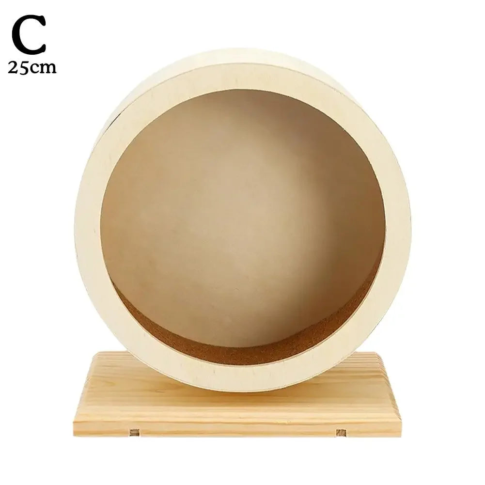 Wooden Hamster Running Wheel - Silent Cork-Pad Pet Exercise Wheel (15cm/5.9in, 20.5cm/7.9in, 25cm/9.8in)