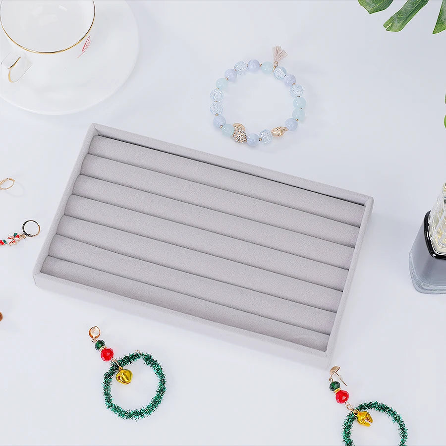 Flocking Velvet Jewelry Tray - Jewelry Organizer Insert 21.3 x 12.5 x 2.5 cm (8.4 x 4.9 x 1 in)