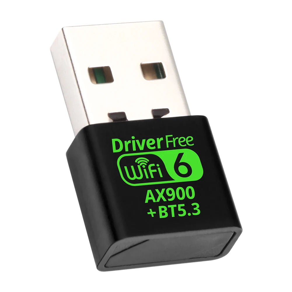 USB WiFi 6 and Bluetooth 5.3 Adapter Dual-Band 2.4/5.8GHz Mini USB Dongle Driver-Free