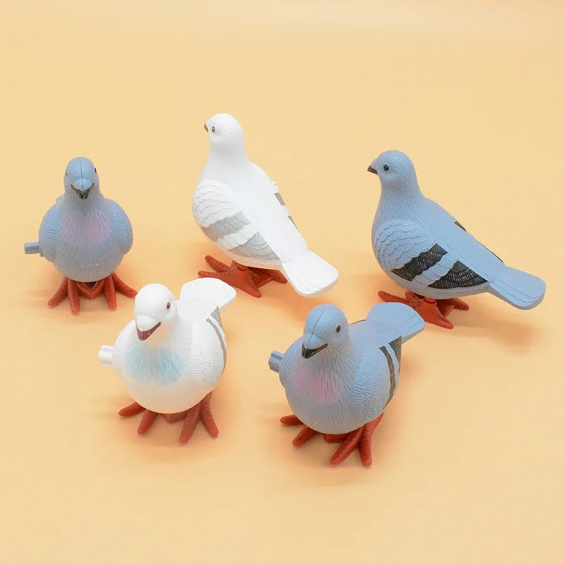 Wind-Up Jumping Pigeon Toy – Pull-Back Clockwork Animal for Kids, Gift for Ages 2-4