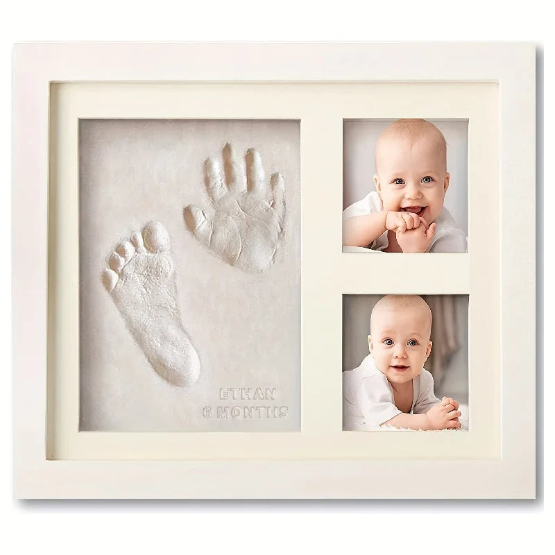 Baby Hand & Footprint Clay Photo Frame Kit – Keepsake Memory Frame 11 x 9 in (28 x 23 cm) – Newborn Gift for Boys & Girls