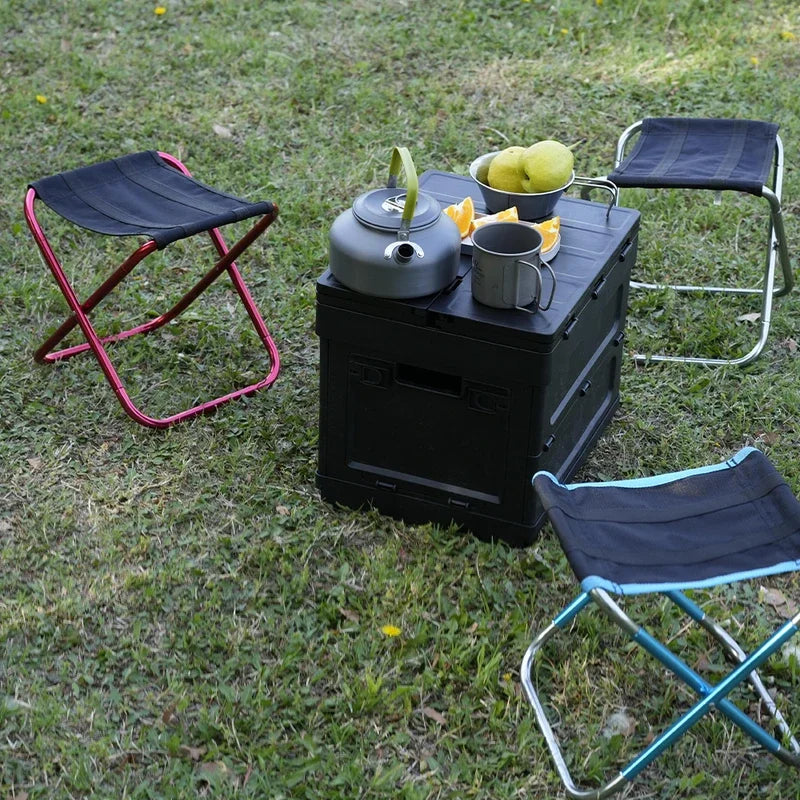 Portable Folding Camping Stool - Lightweight Aluminum Alloy with Carry Bag for Fishing & Hiking