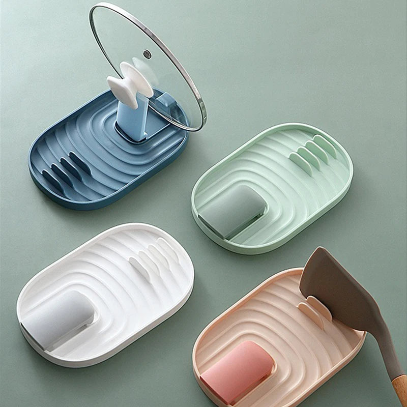 Foldable Pot Lid & Utensil Holder – Spoon Rest Spatula Organizer Rack for Kitchen