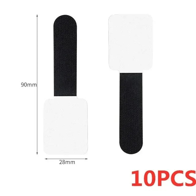 Reusable Self-Adhesive Cable Ties and Clips – Adjustable Power Cord Holder Desktop Cable Organizer