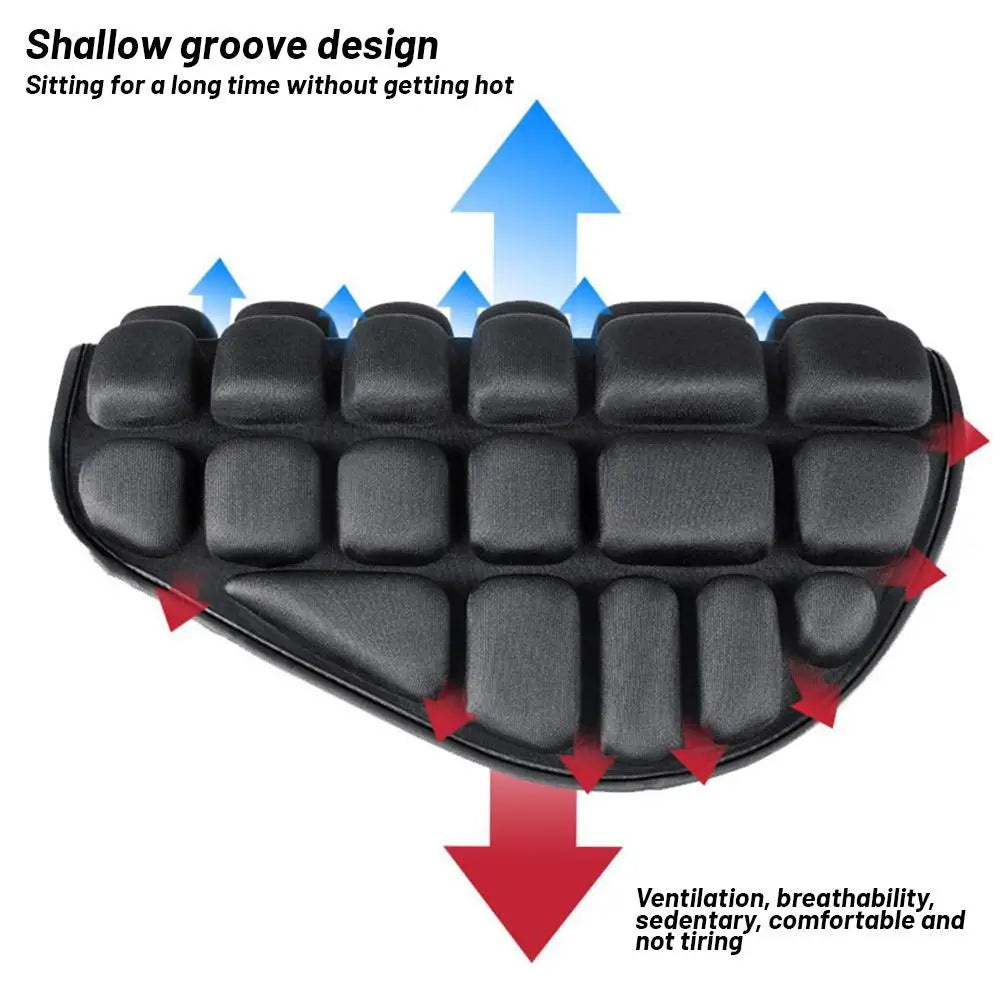 Motorcycle Seat Cushion - Black Foam Breathable Ergonomic Seat Cover for Motorcycles & Electric Bikes