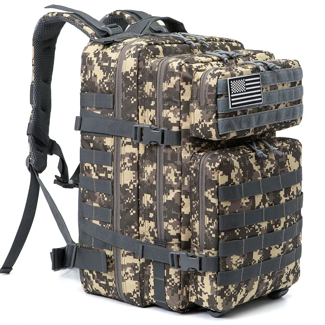 45L (11.9 gal) Tactical Backpack – Large Capacity Molle 3-Day Assault Pack for Hiking, Camping & Trekking