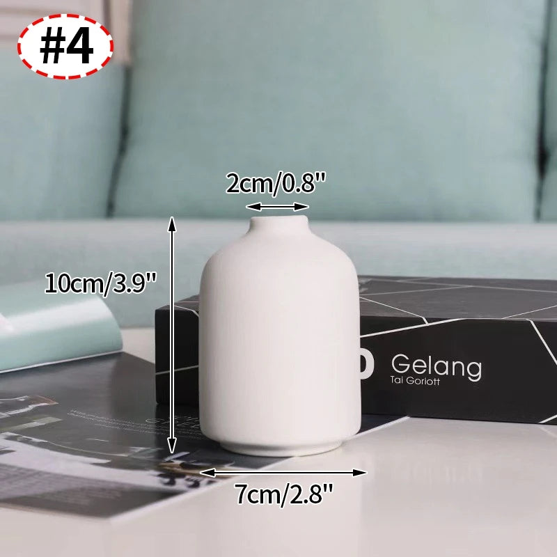 Ceramic Decorative Vase for Dried Flowers & Hydroponic Plants, Modern Table Ornament for Living Room Bedroom Office