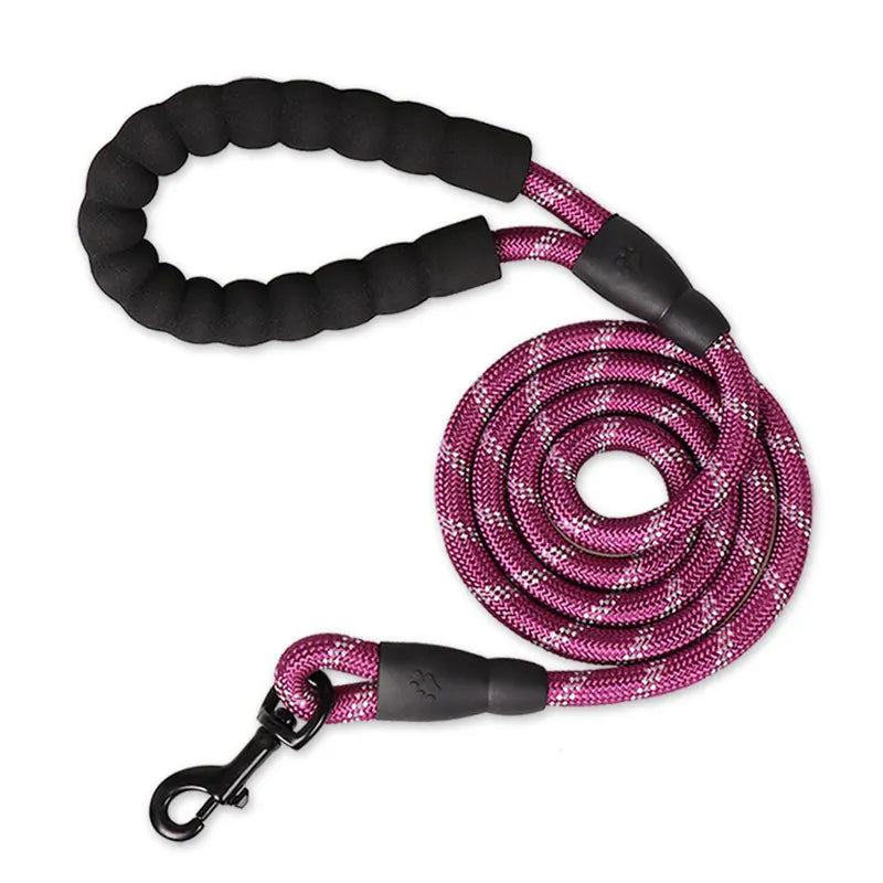 Reflective Heavy-Duty Nylon Dog Leash - 150/200/300cm (59/79/118 in | 5/6.6/9.8 ft) - Quick-Release for Small to Large Dogs