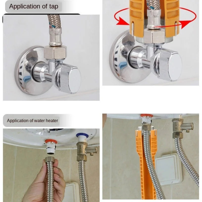 Multi-Functional Faucet Basin Socket Wrench - Chrome-Plated 4- and 6-Point Sink Nut Installation Tool